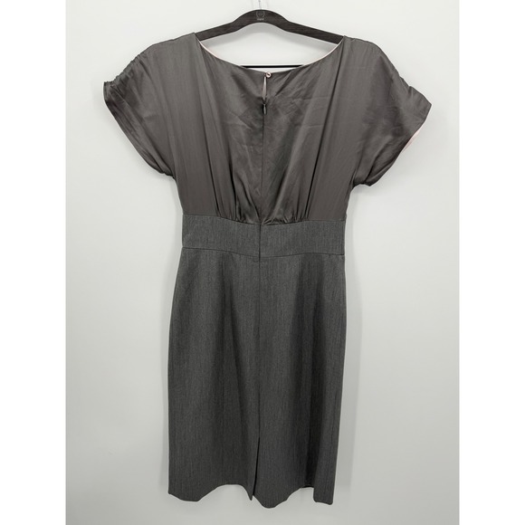 Tahari Arthur Levine Dress Women 4 Gray 100% Silk Top Sheath Workwear Business - Picture 3 of 9
